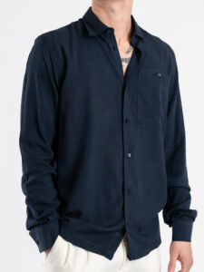 BLACKSUNDAY Camicia in viscosa con colletto e tasca frontale MISTICA Blu (3)