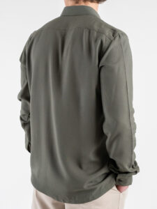 BLACKSUNDAY Camicia in viscosa con colletto e tasca frontale MISTICA Militare (1)