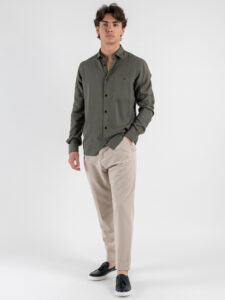 BLACKSUNDAY Camicia in viscosa con colletto e tasca frontale MISTICA Militare (2)