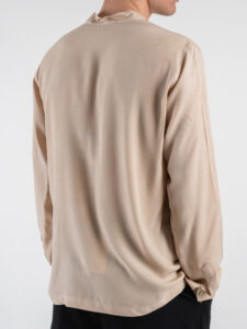 BLACKSUNDAY Camicia senza collo in viscosa RUBINO Beige (1)