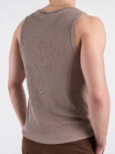 BLACKSUNDAY Canotta in cotone a costine SH001108 Tortora (1)