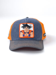 CAPSLAB Cappellino in jeans blu Dragon ball con stampa patch GOKU (1)