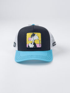 CAPSLAB Cappellino nero Looney Tunes con becca azzurra e patch colorata SYLVESTER (1)