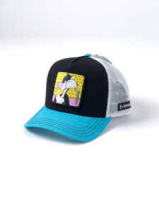 CAPSLAB Cappellino nero Looney Tunes con becca azzurra e patch colorata SYLVESTER (2)