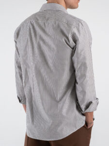 Camicia in cotone rigata con colletto 600AK Moro (5)
