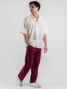 Camicia in fantasia con collo a V AFRODITE White (2)