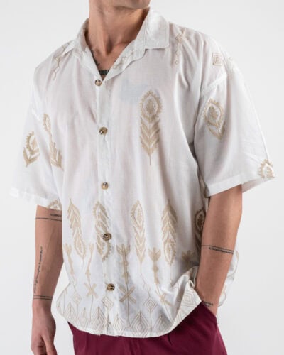 Camicia in fantasia con collo a V AFRODITE White 4 Nuovi Arrivi