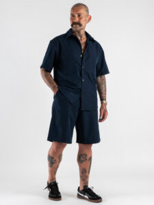 Coordinato con camicia MM + Bermuda con coulisse 7714 Blu (2)