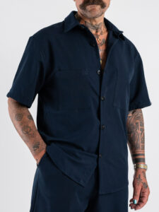 Coordinato con camicia MM + Bermuda con coulisse 7714 Blu (3)