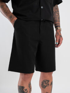 Coordinato con camicia MM + Bermuda con coulisse 7714 Nero (1)