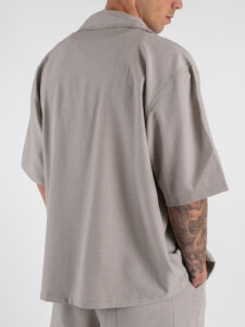 Coordinato con camicia MM collo bowling + Bermuda con coulisse 7774 Fango (6)