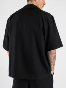 Coordinato con camicia MM collo bowling + Bermuda con coulisse 7774 Nero (5)