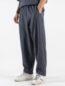Coordinato con camicia a MM con colletto bianco + pantalone baggy fit FIA Piombo (7)