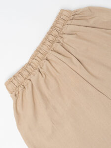 Coordinato giacchetta cropped + Pantalone baggy fit e coulisse ISA Beige (1)