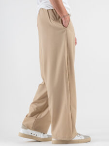 Coordinato giacchetta cropped + Pantalone baggy fit e coulisse ISA Beige (2)