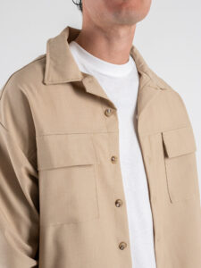 Coordinato giacchetta cropped + Pantalone baggy fit e coulisse ISA Beige (7)