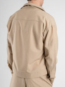 Coordinato giacchetta cropped + Pantalone baggy fit e coulisse ISA Beige (8)
