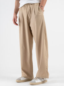 Coordinato giacchetta cropped + Pantalone baggy fit e coulisse ISA Beige (9)