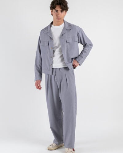 Coordinato giacchetta cropped Pantalone baggy fit e coulisse ISA Grigio 2 1 Home