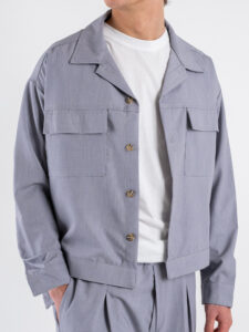 Coordinato giacchetta cropped + Pantalone baggy fit e coulisse ISA Grigio (4)