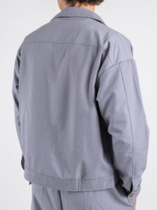 Coordinato giacchetta cropped + Pantalone baggy fit e coulisse ISA Grigio (6)