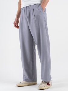 Coordinato giacchetta cropped + Pantalone baggy fit e coulisse ISA Grigio (7)