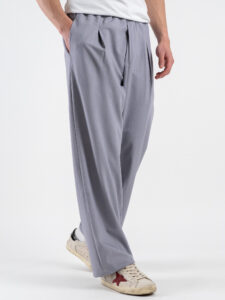 Coordinato giacchetta cropped + Pantalone baggy fit e coulisse ISA Grigio (8)