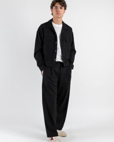 Coordinato giacchetta cropped Pantalone baggy fit e coulisse ISA Nero 2 Home
