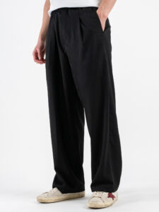 Coordinato giacchetta cropped + Pantalone baggy fit e coulisse ISA Nero (7)
