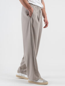 Coordinato giacchetta cropped + Pantalone baggy fit e coulisse ISA Tortora (1)