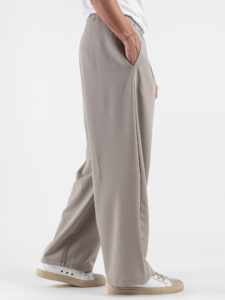 Coordinato giacchetta cropped + Pantalone baggy fit e coulisse ISA Tortora (2)