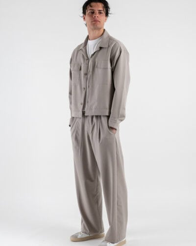 Coordinato giacchetta cropped Pantalone baggy fit e coulisse ISA Tortora 4 Nuovi Arrivi