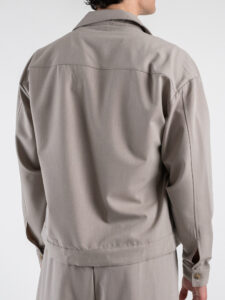 Coordinato giacchetta cropped + Pantalone baggy fit e coulisse ISA Tortora (8)