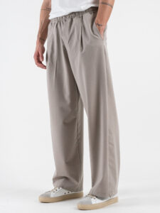 Coordinato giacchetta cropped + Pantalone baggy fit e coulisse ISA Tortora (9)