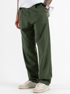 ESTASI Pantalone leggero con gamba morbida ed elastico in vita SANE’ EST Militare (3)