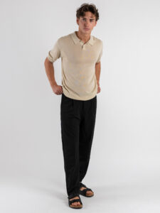 ESTASI Pantalone leggero con gamba morbida ed elastico in vita SANE’ EST Nero (1)