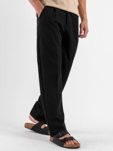 ESTASI Pantalone leggero con gamba morbida ed elastico in vita SANE’ EST Nero (4)