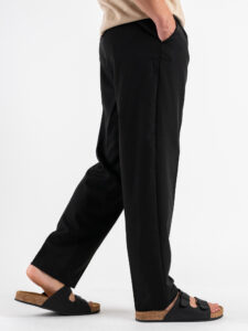 ESTASI Pantalone leggero con gamba morbida ed elastico in vita SANE’ EST Nero (5)