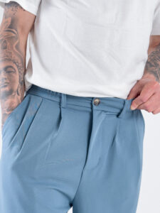 ESTASI Pantalone leggero gamba larga con elastico in vita YAMAL Carta da Zucchero6