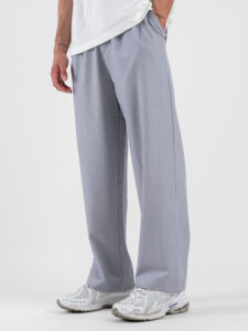 ESTASI Pantalone leggero gamba larga con elastico in vita YAMAL Grigio (2)