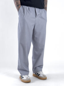 ESTASI Pantalone leggero gamba larga con elastico in vita YAMAL Grigio1