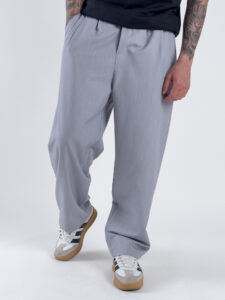 ESTASI Pantalone leggero gamba larga con elastico in vita YAMAL Grigio4
