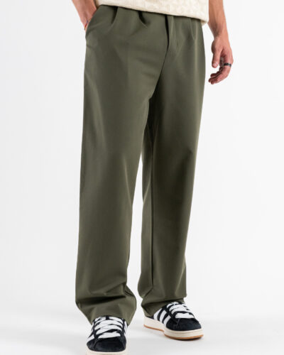 ESTASI Pantalone regular leggero con gamba larga ed elastico in vita YAMAL Verde Militare 3 Nuovi Arrivi
