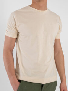ESTASI T-shirt girocollo basica stretch MARTE Crema (3)