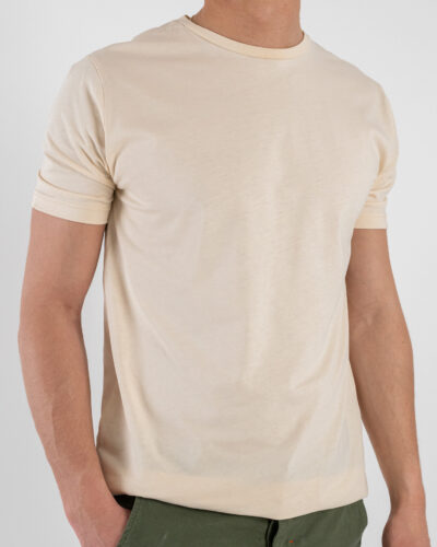ESTASI T shirt girocollo basica stretch MARTE Crema 3 Home