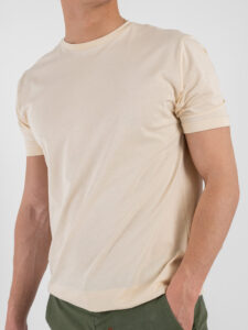 ESTASI T-shirt girocollo basica stretch MARTE Crema (4)