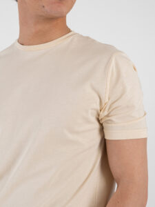 ESTASI T-shirt girocollo basica stretch MARTE Crema (5)