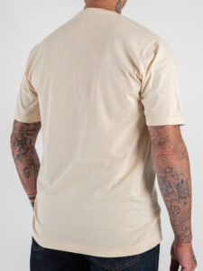 ESTASI T-shirt tinta unita a taglio vivo VENERE Avorio (5)