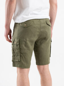 GIANNI LUPO Bermuda tasconato in lino e coulisse in vita GL5101BD Military (1)