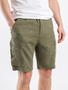 GIANNI LUPO Bermuda tasconato in lino e coulisse in vita GL5101BD Military (2)